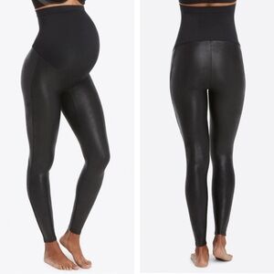 Black Maternity Spanx faux leather Leggings size L